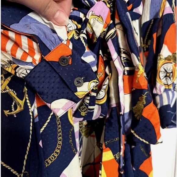 Anthropologie Maeve Shirtdress Buttondown Nautical Navy Sailing Boat Size Small - Picture 6 of 13